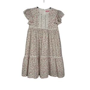 578. Peppermint Girls Floral Flutter Sleeve Dress Size 18